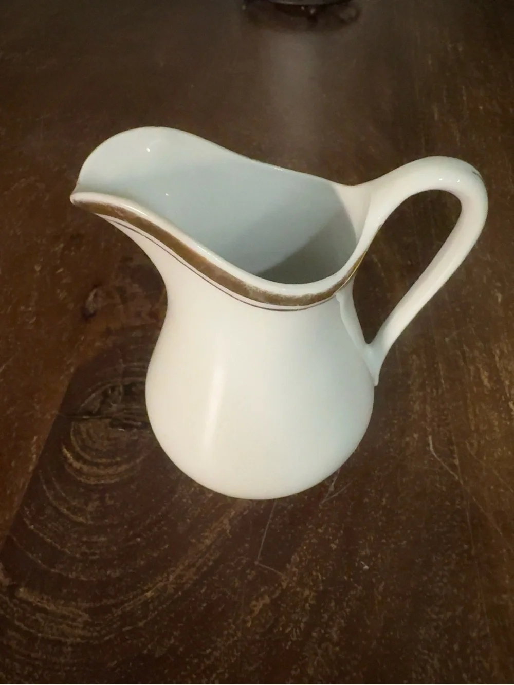 Vintage Made in Bavaria White Porcelain Creamer Pitcher Gold Trim Germany
